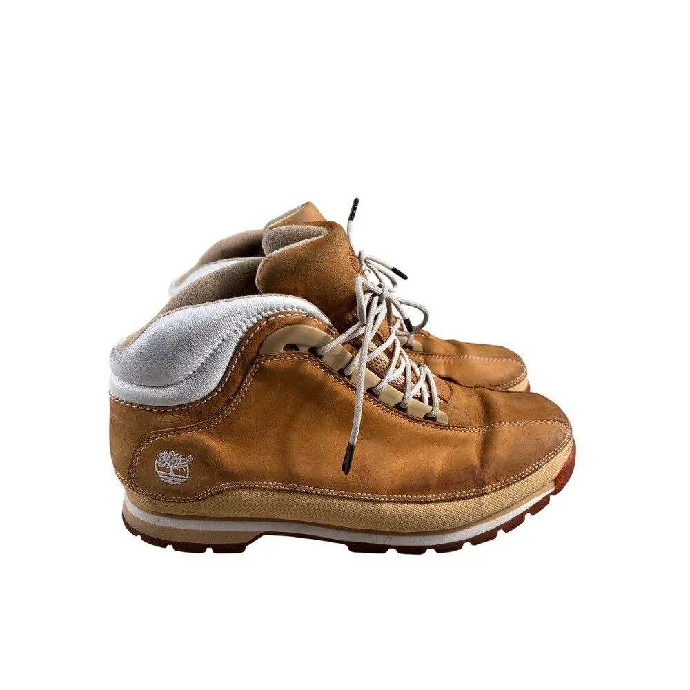 Timberland Euro Hiker Boots‎ Mens Size 10.5M Tan Leather Active Comfort Tech